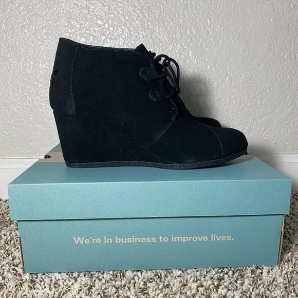 Toms Shoes - Toms Kala Black Suede Booties U.S Women’s Size 8.5